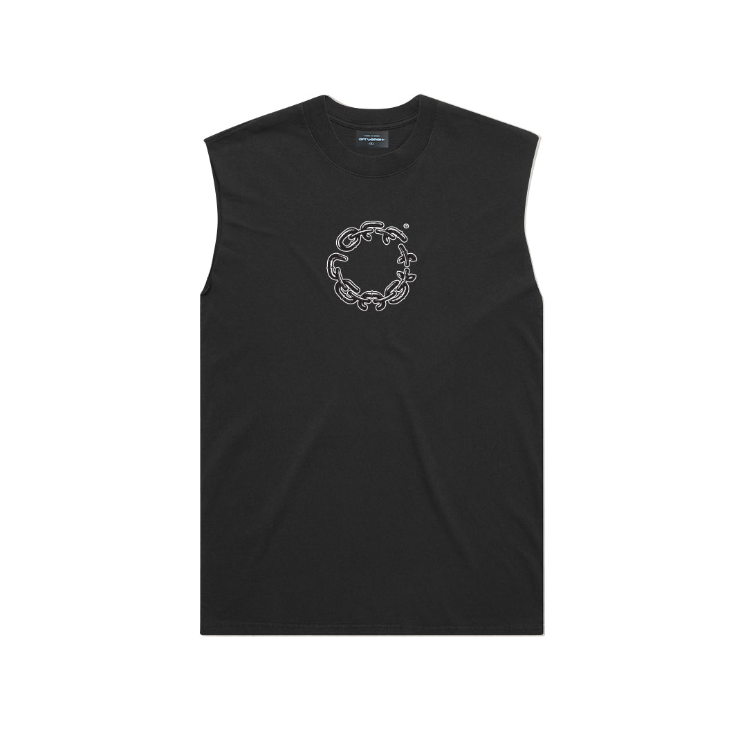 Chain Singlet Faded Black