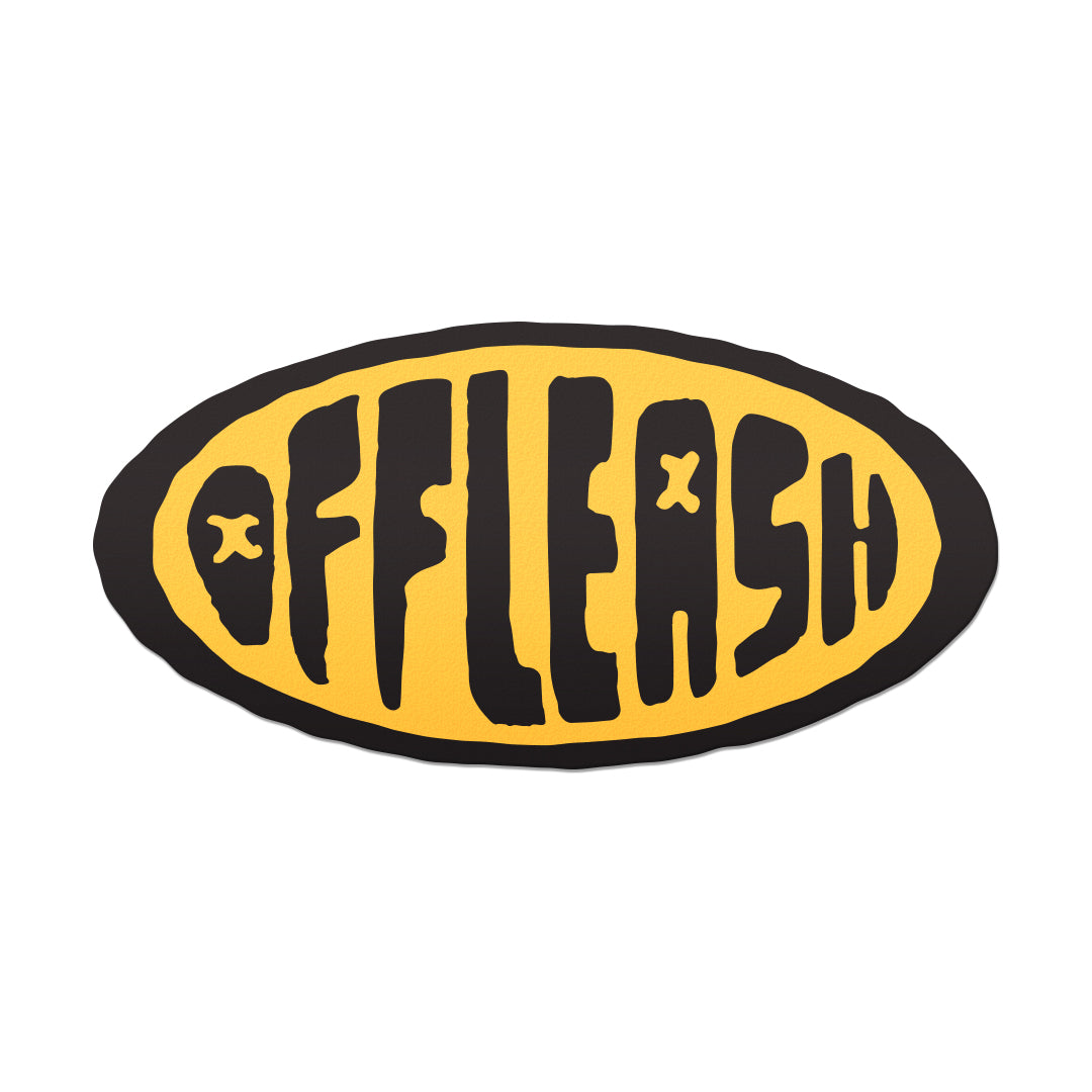 Retro Off Leash Sticker Black