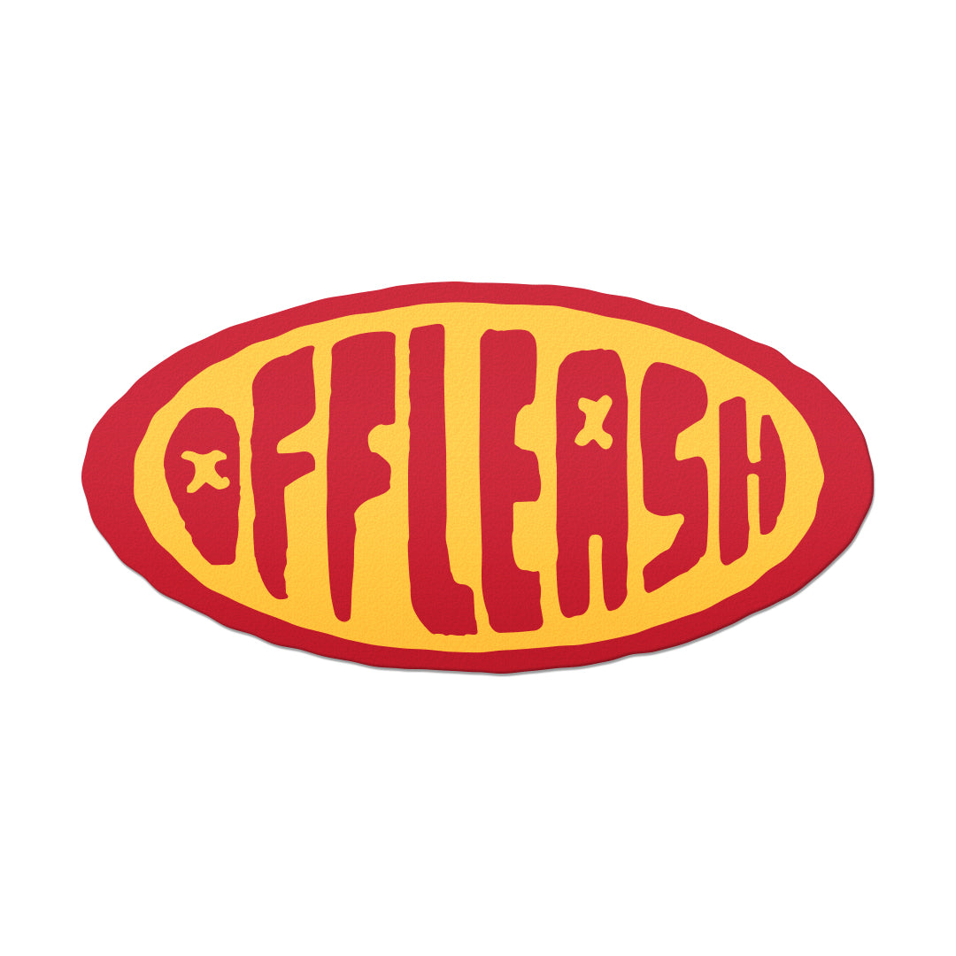 Retro Off Leash Sticker Red